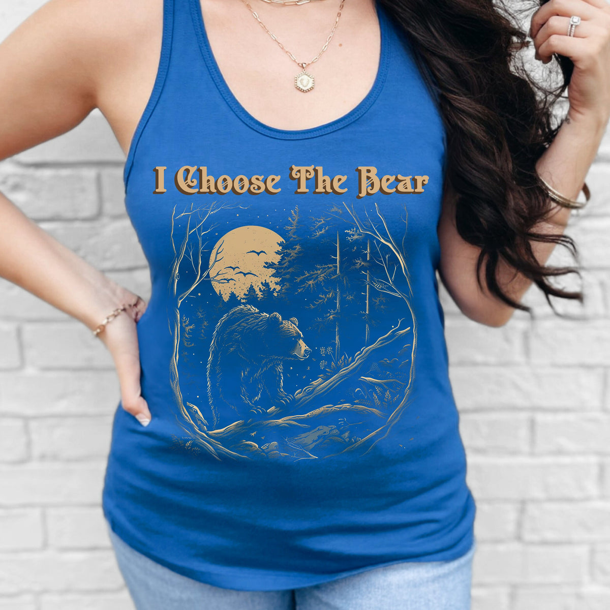I Choose The Bear graphic tank top featuring Team Bear Shirt
