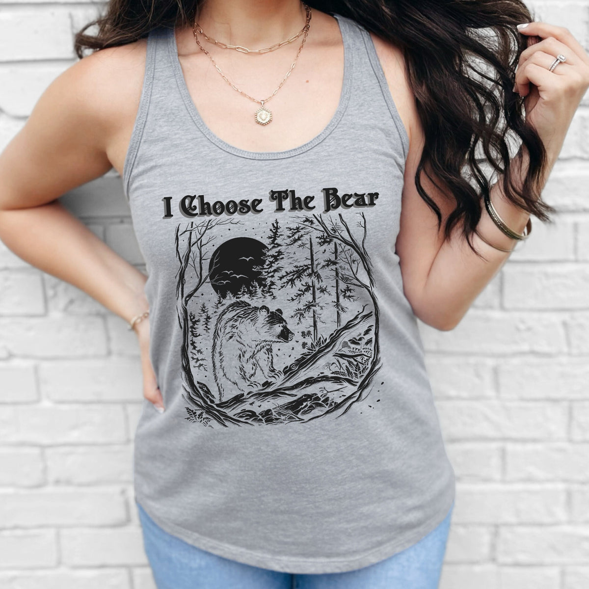 I Choose The Bear graphic tank top featuring Team Bear Shirt
