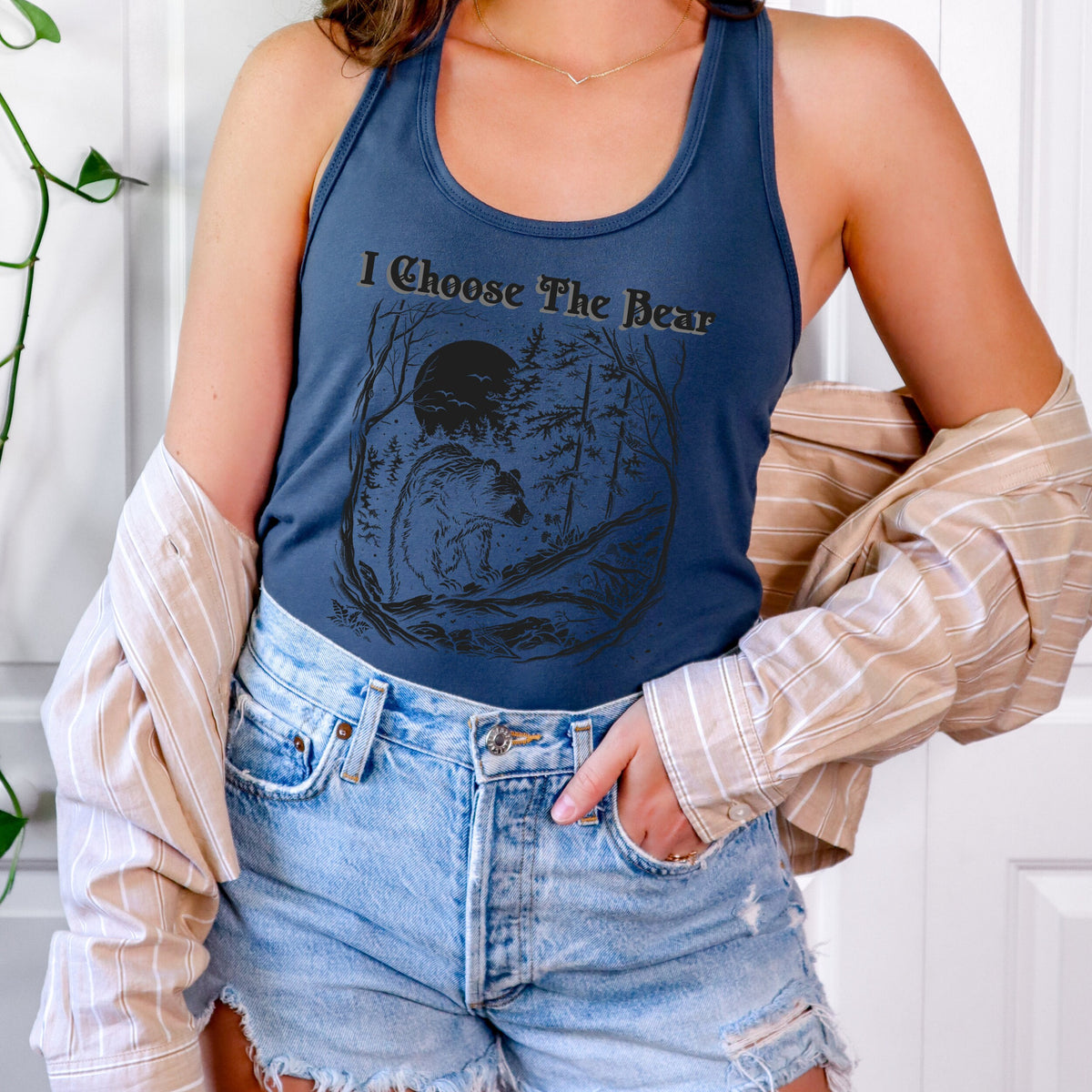 I Choose The Bear graphic tank top featuring Team Bear Shirt