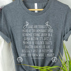 Laws Are Threats graphic shirt featuring Dimension 20