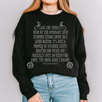 Laws Are Threats graphic sweatshirt featuring Dimension 20