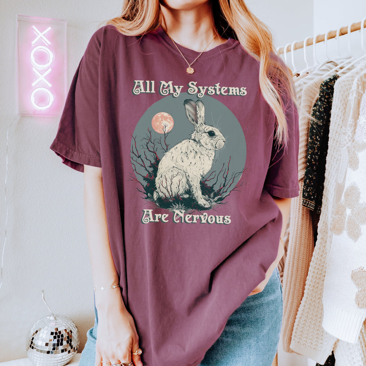 Actually All Of My Systems Are Nervous Funny Mental graphic shirt featuring Meme Anxiety Tee