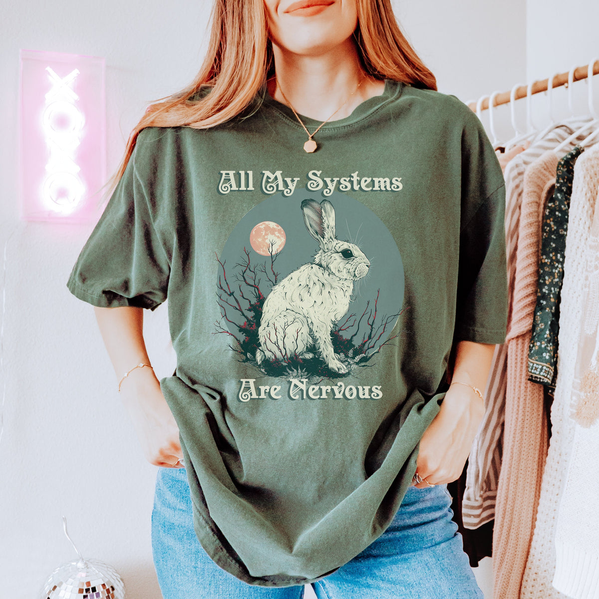 Actually All Of My Systems Are Nervous Funny Mental graphic shirt featuring Meme Anxiety Tee