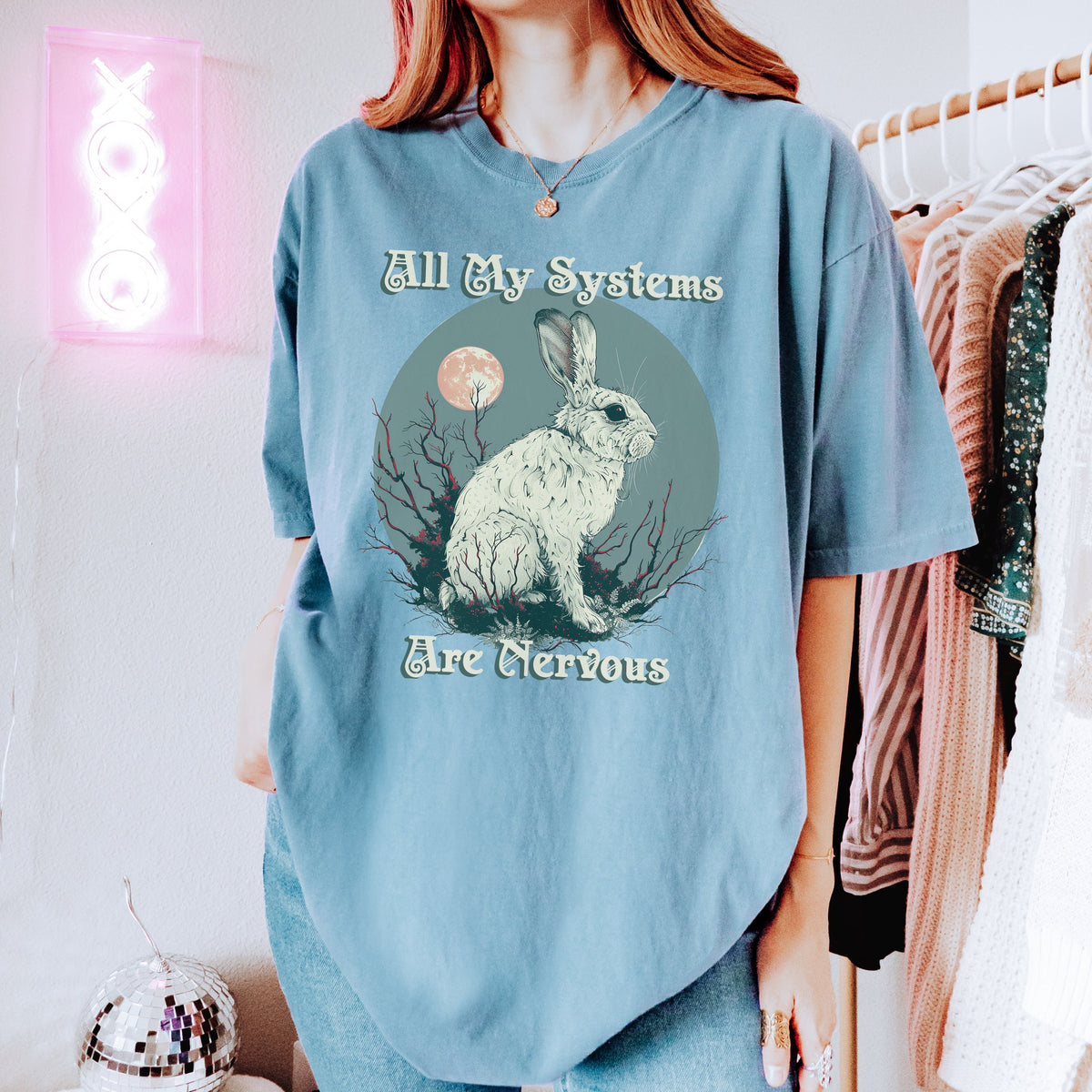 Actually All Of My Systems Are Nervous Funny Mental graphic shirt featuring Meme Anxiety Tee