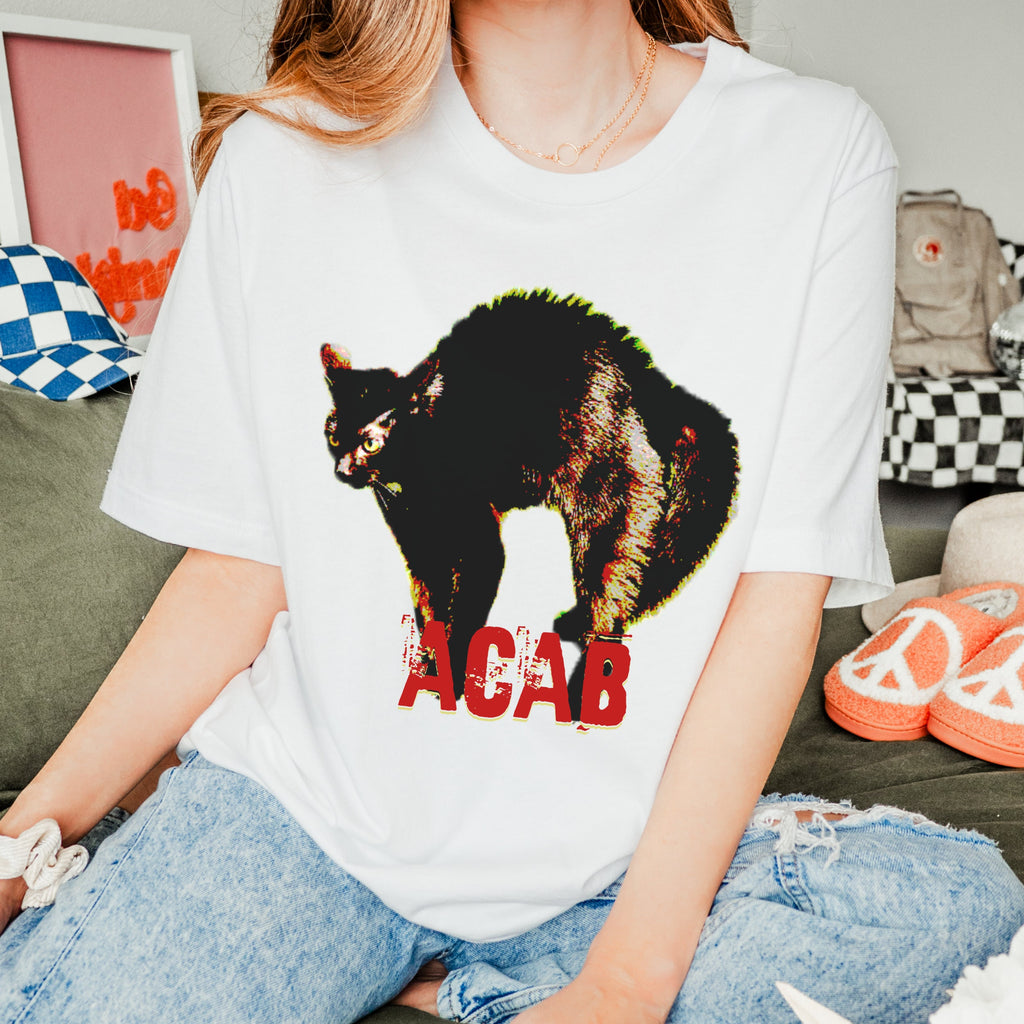 Acab Cat graphic shirt featuring College Protest Shirt