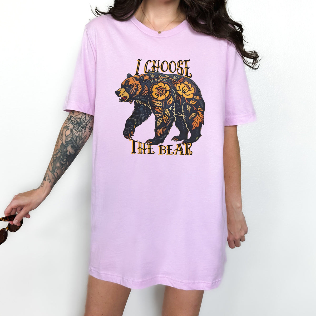I Choose The Bear graphic shirt featuring Feminist & Women’s Empowerment Tattoo Art