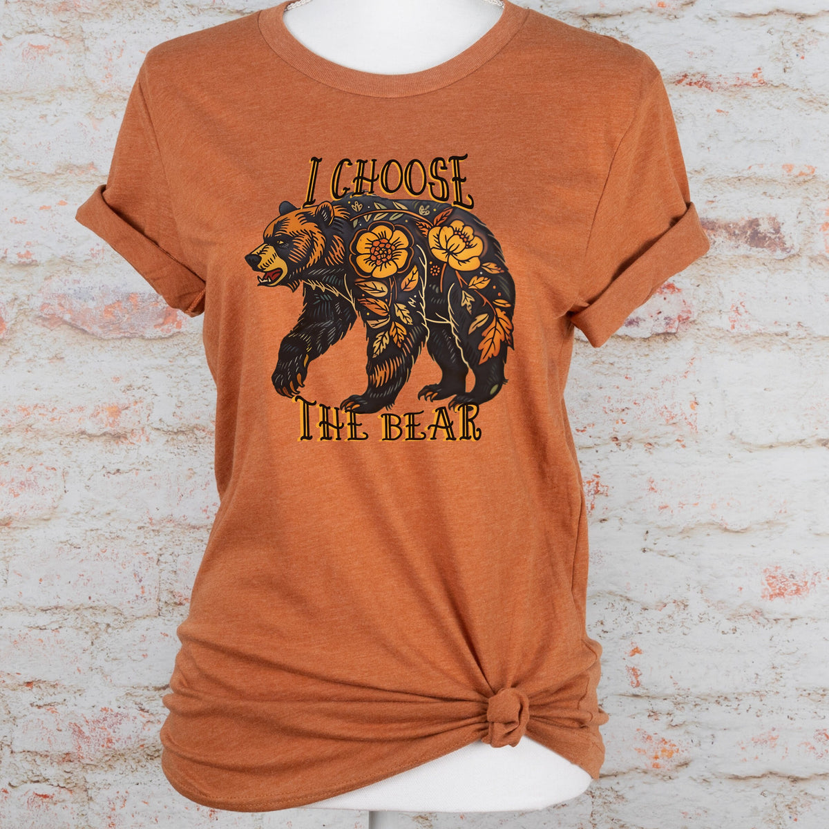 I Choose The Bear graphic shirt featuring Feminist & Women’s Empowerment Tattoo Art