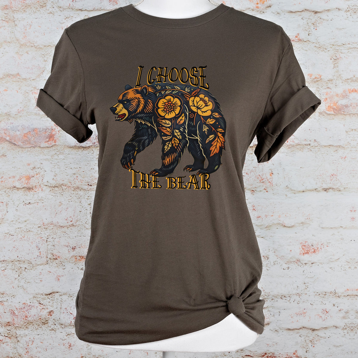 I Choose The Bear graphic shirt featuring Feminist & Women’s Empowerment Tattoo Art