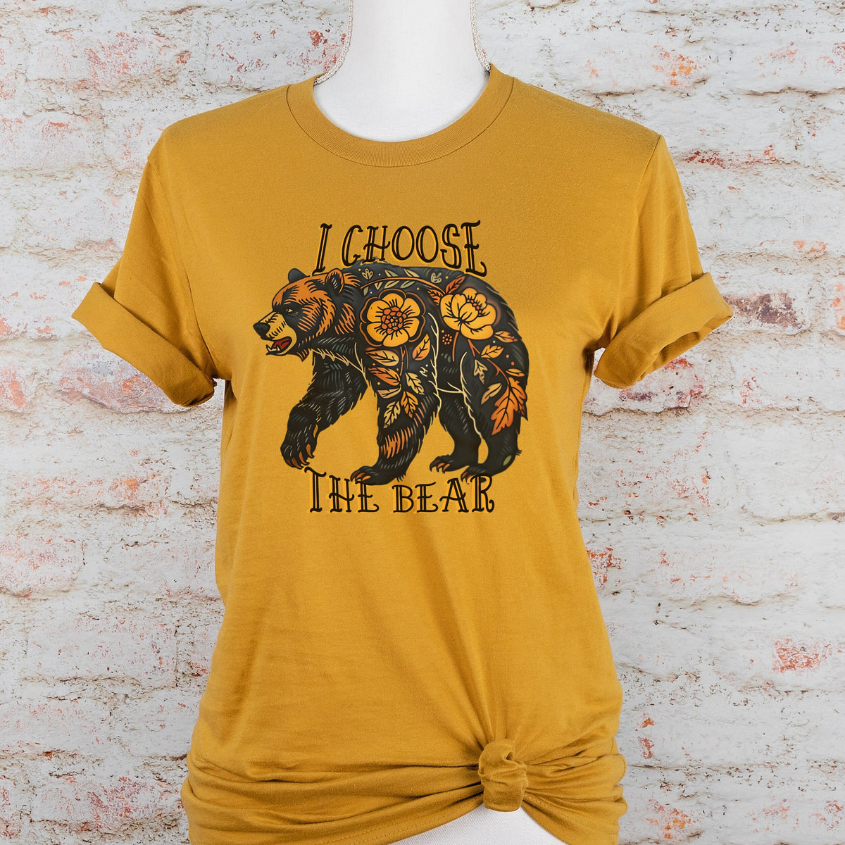 I Choose The Bear graphic shirt featuring Feminist & Women’s Empowerment Tattoo Art