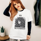 Hex The Patriarchy graphic shirt featuring Feminist & Medusa Tattoo Art Graphic Shirt in Deep Heather
