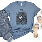 Hex The Patriarchy graphic shirt featuring Feminist & Medusa Tattoo Art Graphic Shirt