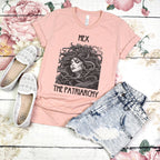 Hex The Patriarchy graphic shirt featuring Feminist & Medusa Tattoo Art Graphic Shirt