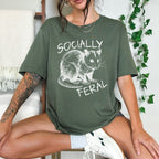 Socially Feral Graphic graphic shirt featuring Retro Possum Feral Tee & Mental Health