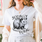 Socially Feral Graphic graphic shirt featuring Retro Possum Feral Tee & Mental Health