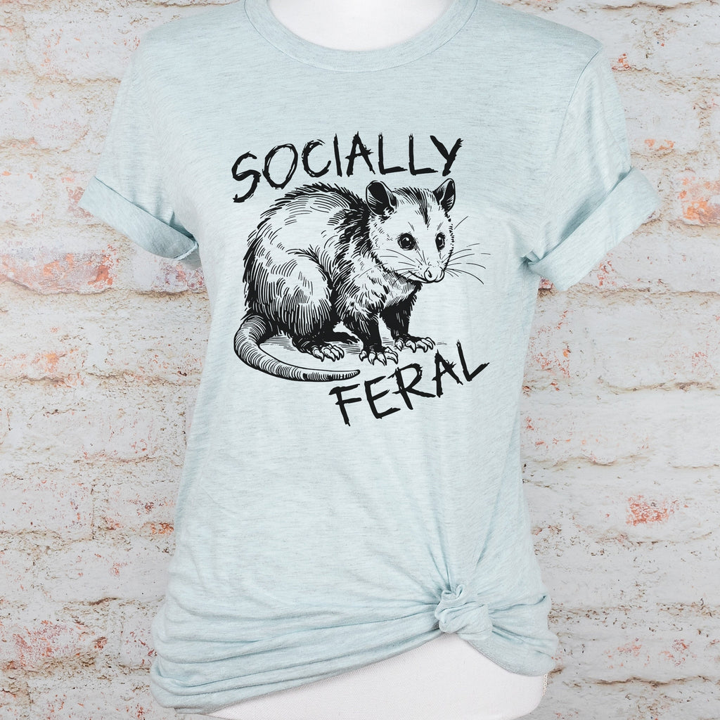 Socially Feral Graphic graphic shirt featuring Retro Possum Feral Tee & Mental Health
