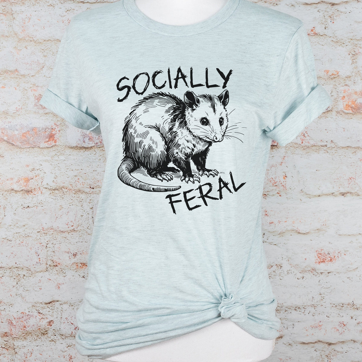 Socially Feral Graphic graphic shirt featuring Retro Possum Feral Tee & Mental Health