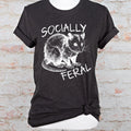 Socially Feral Graphic graphic shirt featuring Retro Possum Feral Tee & Mental Health