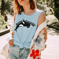 Become Ungovernable Orca Garment-Dyed graphic tank top featuring Killer Whale Anarchist & Feminist Graphic