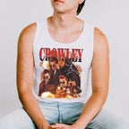 Good Omens Crowley Y2K graphic tank top featuring Ineffable Husbands & Aziraphale Graphic in Black