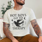 Hot Boys Go To Therapy graphic shirt featuring Mental Health Tee & Healing Humor