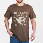 Hot Boys Go To Therapy graphic shirt featuring Mental Health Tee & Healing Humor