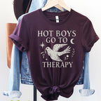 Hot Boys Go To Therapy graphic shirt featuring Mental Health Tee & Healing Humor