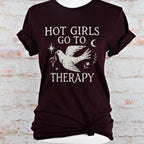Hot Girls Go To Therapy graphic shirt featuring Feminist Mental Health Tee, Funny for Her