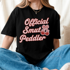 Official Smut Peddler graphic shirt featuring Spicy Bookish Tee & Romance Reader in Sport Grey