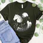Moonlit Wild Horse graphic shirt featuring Dreamy Night Sky Stallion Shirt