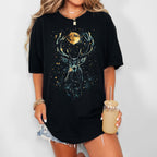 Vintage 90s Deer graphic shirt featuring Deer Stag Wilderness Shirt in Black