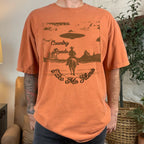 Country Roads Take Me Home graphic shirt featuring Cowboy UFO Western Graphic Tee