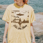 Country Roads Take Me Home graphic shirt featuring Cowboy UFO Western Graphic Tee