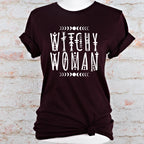Witchy Woman graphic shirt featuring Moon Phase Celestial Graphic Tee