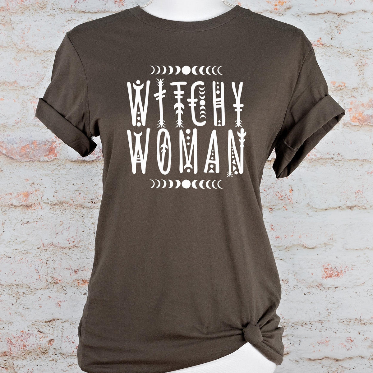 Witchy Woman graphic shirt featuring Moon Phase Celestial Graphic Tee