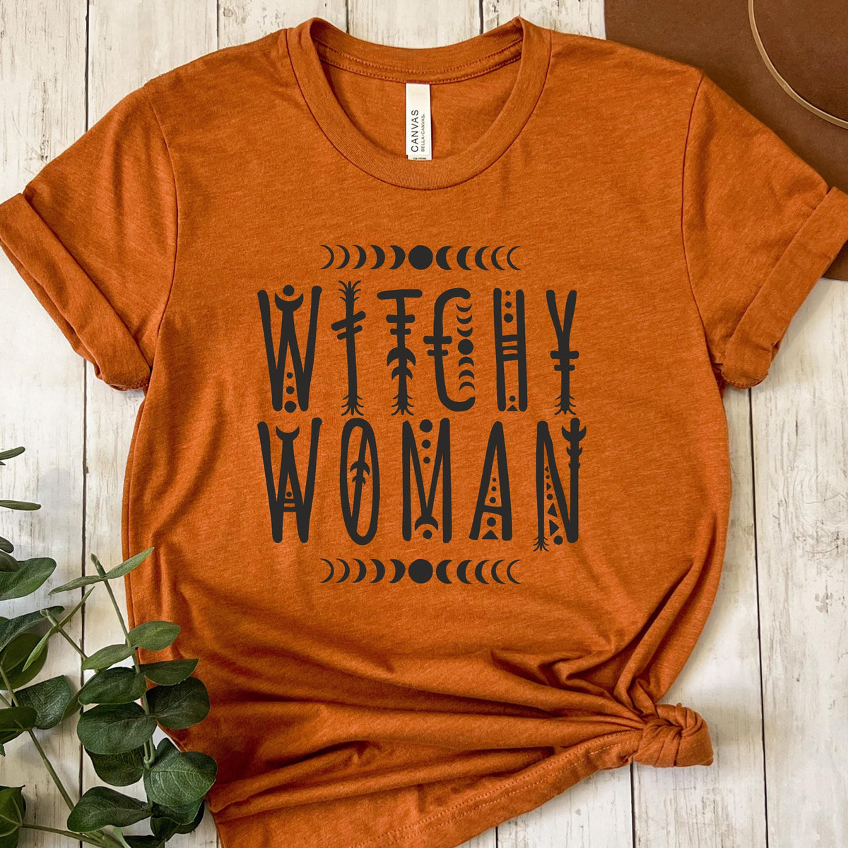 Witchy Woman graphic shirt featuring Moon Phase Celestial Graphic Tee