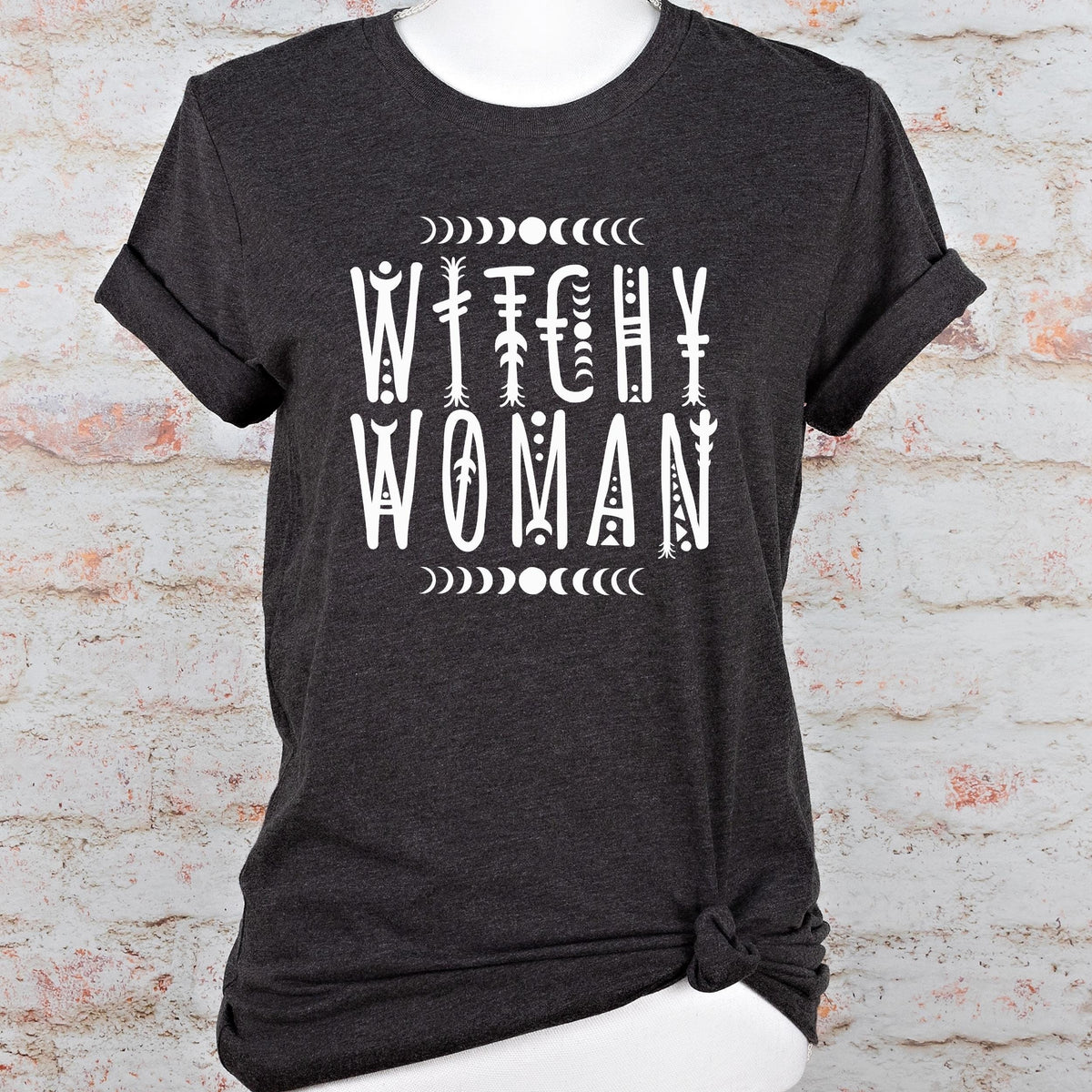 Witchy Woman graphic shirt featuring Moon Phase Celestial Graphic Tee