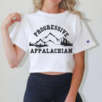 Progressive Appalachian Crop Top graphic shirt featuring Mountain Graphic Champion Tee