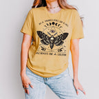 Always Be a Lilith graphic shirt featuring Feminist Witchy Moth Graphic Tee