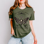 Always Be a Lilith graphic shirt featuring Feminist Witchy Moth Graphic Tee