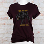 Fight the Rich Not Each Other graphic shirt featuring Anti-Oligarchy Wolf Graphic Tee