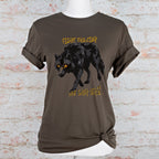 Fight the Rich Not Each Other graphic shirt featuring Anti-Oligarchy Wolf Graphic Tee