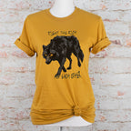 Fight the Rich Not Each Other graphic shirt featuring Anti-Oligarchy Wolf Graphic Tee