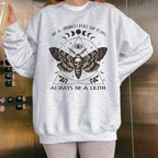 Always Be a Lilith graphic sweatshirt featuring Feminist Witchy Moth Crewneck