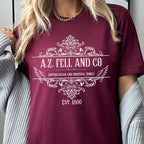 A.Z. Fell and Co graphic shirt featuring Good Omens Aziraphale Bookshop Graphic Tee