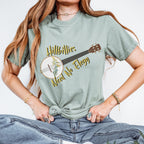 Hillbillies Need No Elegy graphic shirt featuring Appalachian Banjo Graphic Tee