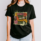 Women’s Rights Are Human Rights graphic shirt featuring Retro Floral Feminist Tee