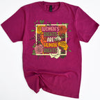 Women’s Rights Are Human Rights graphic shirt featuring Retro Floral Feminist Tee in Dark Heather