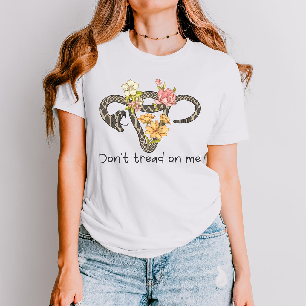 Don’t Tread on Me graphic shirt featuring Feminist Snake Uterus Graphic Tee in Sport Grey
