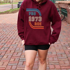 Pro Roe 1973 graphic hoodie featuring Retro Reproductive Rights Sweatshirt in Dark Heather
