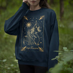 High Priestess Tarot graphic sweatshirt featuring Celestial Witchy Crewneck
